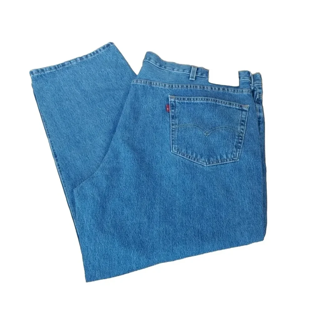 Levi's 550 Jeans Blue Denim Zip Fly Bootcut Leg High Rise Relaxed Fit Men 50/30